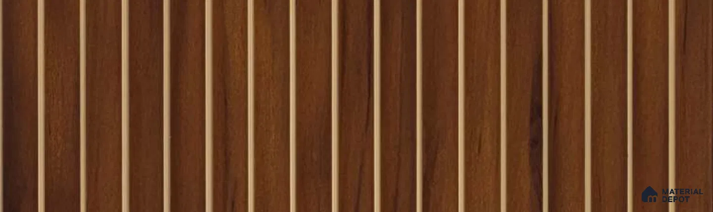 PN 07339 Wood Look Louver 8 ft x 0.65 ft Texture Finish - 8 mm | Suitable for Feature Wall, TV Unit & Living Room