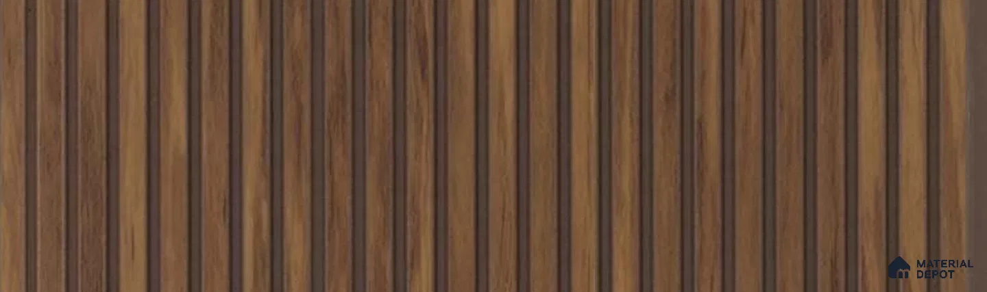 PN 07353 Wood Look Louver 9.5 ft x 0.65 ft Texture Finish  - 8 mm | Suitable for Feature Wall, TV Unit & Living Room