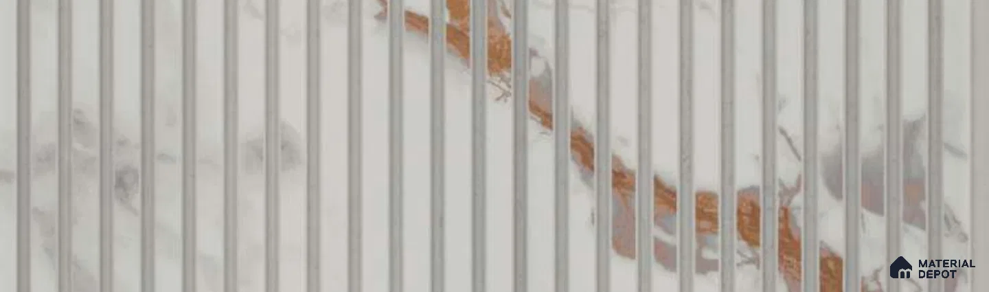 PN 07358 Marble Look Louver 9.5 ft x 0.65 ft Texture Finish  - 8 mm | Suitable for Feature Wall, TV Unit & Living Room