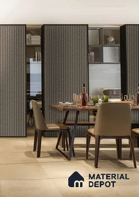 PN 07187 Textured Solid Look Louver 8 ft x 0.83 ft Texture Finish  - 10 mm | Suitable for Feature Wall, TV Unit & Living Room