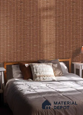 PN 07176 Fabric Look Louver 8 ft x 0.83 ft Texture Finish  - 10 mm | Suitable for Feature Wall, TV Unit & Living Room
