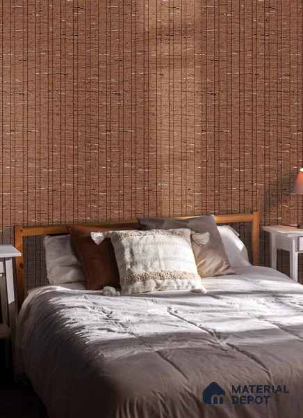 PN 07176 Fabric Look Louver 8 ft x 0.83 ft Texture Finish - 10 mm | Suitable for Feature Wall, TV Unit & Living Room
