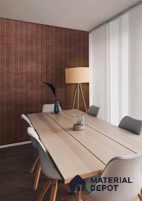 PN 07180 Fabric Look Louver 8 ft x 0.83 ft Texture Finish  - 10 mm | Suitable for Feature Wall, TV Unit & Living Room