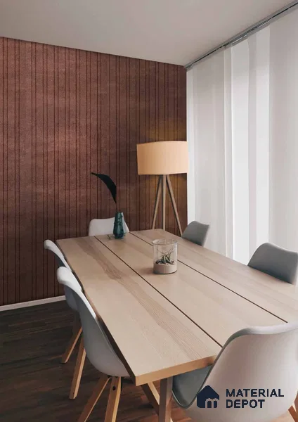 PN 07180 Fabric Look Louver 8 ft x 0.83 ft Texture Finish  - 10 mm | Suitable for Feature Wall, TV Unit & Living Room