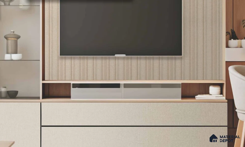 LM 25018 Fabric Look Decorative Laminate 8 ft x 4 ft Texture Finish - 1.2 mm | Suitable for Feature Wall, TV Unit & Living Room
