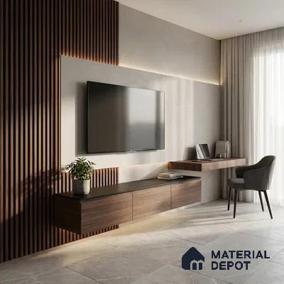 Wooden Look PN 00829 9.5 ft x 4.7 inch Charcoal Panel - 12 mm | Suitable for Feature Wall, TV Unit & Living Room | Width is Subjected to 5% Variation