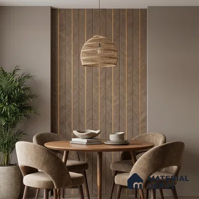 Brown Geometric Look PN 02341 9.5 ft x 8 inch Charcoal Panel - 8 mm | Suitable for Feature Wall, TV Unit & Living Room | Width is Subjected to 5% Variation