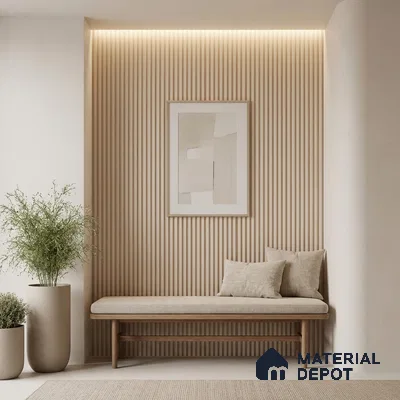 Cream Plain Colour Look PN 02562 9 ft x 4.9 inch Charcoal Panel - 8 mm | Suitable for Feature Wall, TV Unit & Living Room | Width is Subjected to 5% Variation