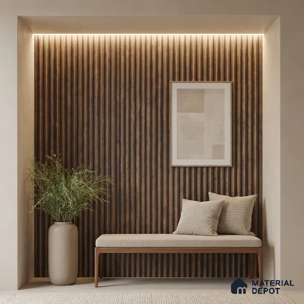 Wooden Look PN 02780 9 ft x 6.7 inch Charcoal Panel - 14 mm | Suitable for Feature Wall, TV Unit & Living Room | Width is Subjected to 5% Variation