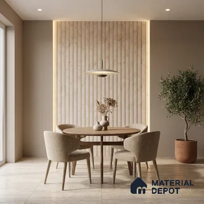 Cream Plain Colour Look PN 02784 9 ft x 4.9 inch Charcoal Panel - 12 mm | Suitable for Feature Wall, TV Unit & Living Room | Width is Subjected to 5% Variation