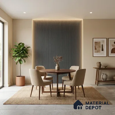Wooden Look PN 02805 9 ft x 6.7 inch Charcoal Panel - 14 mm | Suitable for Feature Wall, TV Unit & Living Room | Width is Subjected to 5% Variation