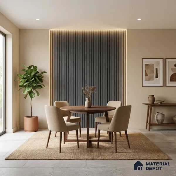 Wooden Look PN 02805 9 ft x 6.7 inch Charcoal Panel - 14 mm | Suitable for Feature Wall, TV Unit & Living Room | Width is Subjected to 5% Variation