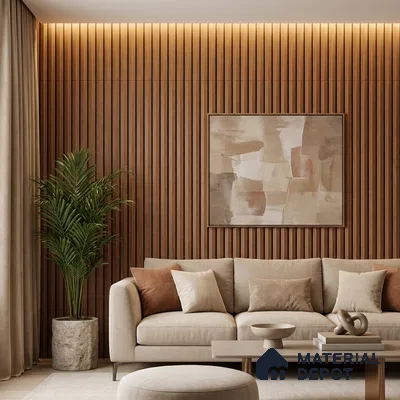 Wooden Look PN 02806 9 ft x 6.7 inch Charcoal Panel - 14 mm | Suitable for Feature Wall, TV Unit & Living Room | Width is Subjected to 5% Variation