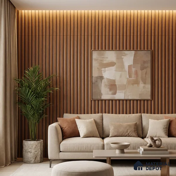 Wooden Look PN 02806 9 ft x 6.7 inch Charcoal Panel - 14 mm | Suitable for Feature Wall, TV Unit & Living Room | Width is Subjected to 5% Variation