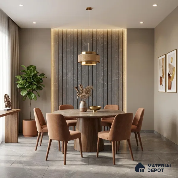 Grey Marble Look PN 03020 8 ft x 4.9 inch Charcoal Panel - 8 mm | Suitable for Feature Wall, TV Unit & Living Room | Width is Subjected to 5% Variation