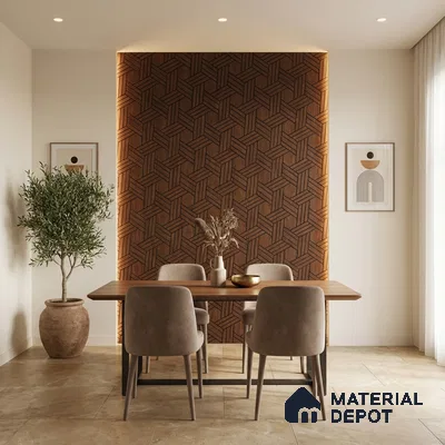 Wenge Geometric Look PN 03244 8 ft x 7 inch Charcoal Panel - 8 mm | Suitable for Feature Wall, TV Unit & Living Room | Width is Subjected to 5% Variation
