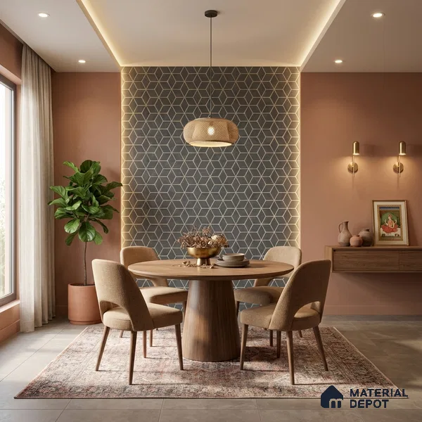 Grey Geometric Look PN 03248 8 ft x 7 inch Charcoal Panel - 8 mm | Suitable for Feature Wall, TV Unit & Living Room | Width is Subjected to 5% Variation