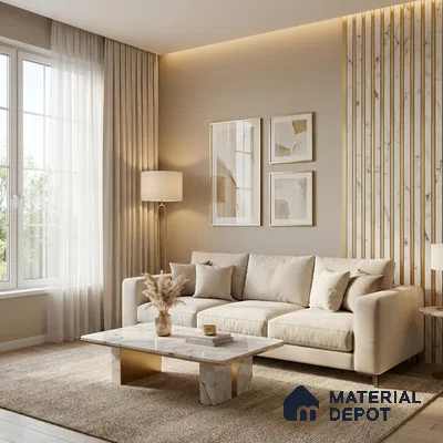 Gold Marble Look PN 03254 B 8 ft x 4.9 inch Charcoal Panel - 8 mm | Suitable for Feature Wall, TV Unit & Living Room | Width is Subjected to 5% Variation