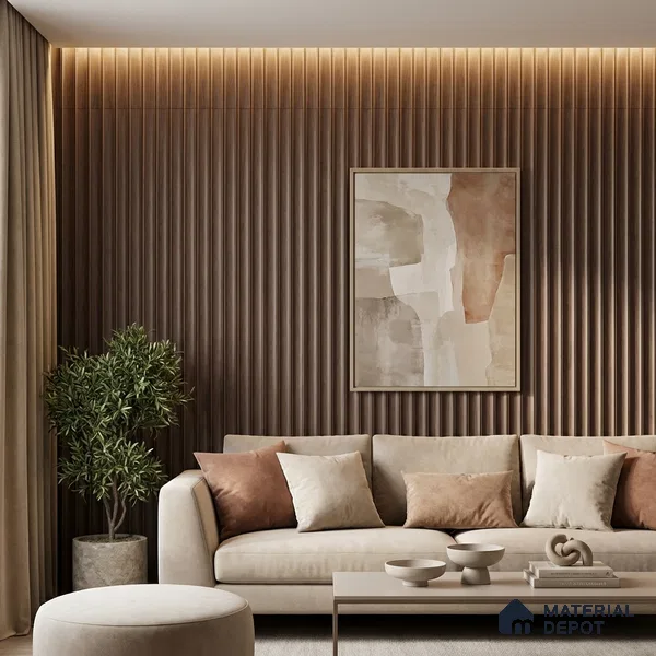 Wooden Look PN 03266 8 ft x 4.9 inch Charcoal Panel - 8 mm | Suitable for Feature Wall, TV Unit & Living Room | Width is Subjected to 5% Variation