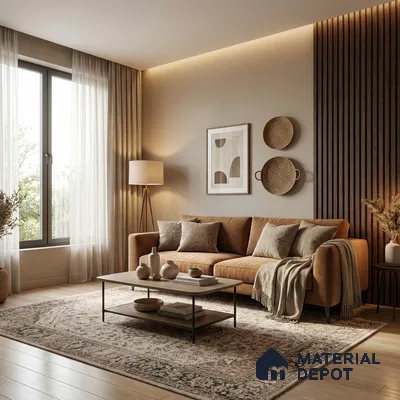 Wooden Look PN 03284 8 ft x 4.9 inch Charcoal Panel - 8 mm | Suitable for Feature Wall, TV Unit & Living Room | Width is Subjected to 5% Variation