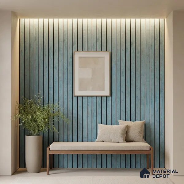 Blue Rustic Look PN 03299 8 ft x 4.9 inch Charcoal Panel - 8 mm | Suitable for Feature Wall, TV Unit & Living Room | Width is Subjected to 5% Variation