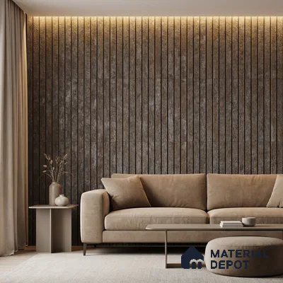 Grey Cement Look PN 03301 8 ft x 4.9 inch Charcoal Panel - 8 mm | Suitable for Feature Wall, TV Unit & Living Room | Width is Subjected to 5% Variation