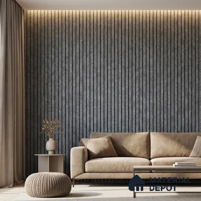 Grey Cement Look PN 03302 8 ft x 4.9 inch Charcoal Panel - 8 mm | Suitable for Feature Wall, TV Unit & Living Room | Width is Subjected to 5% Variation