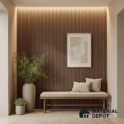 Wooden Look PN 03531 9.5 ft x 4.8 inch Charcoal Panel - 11 mm | Suitable for Feature Wall, TV Unit & Living Room | Width is Subjected to 5% Variation