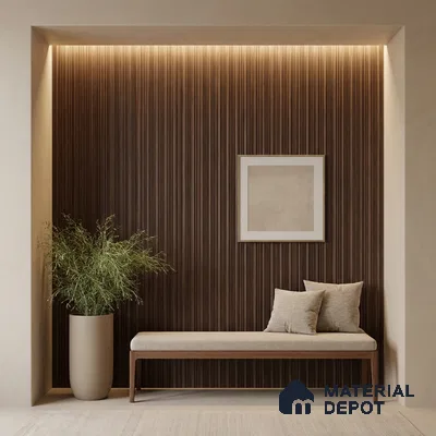 Wooden Look PN 03554 9.5 ft x 4.7 inch Charcoal Panel - 12 mm | Suitable for Feature Wall, TV Unit & Living Room | Width is Subjected to 5% Variation