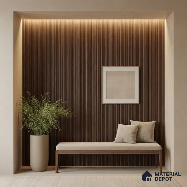 Wooden Look PN 03554 9.5 ft x 4.7 inch Charcoal Panel - 12 mm | Suitable for Feature Wall, TV Unit & Living Room | Width is Subjected to 5% Variation
