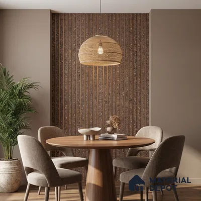 Brown Marble Look PN 03557 9.5 ft x 4.8 inch Charcoal Panel - 11 mm | Suitable for Feature Wall, TV Unit & Living Room | Width is Subjected to 5% Variation