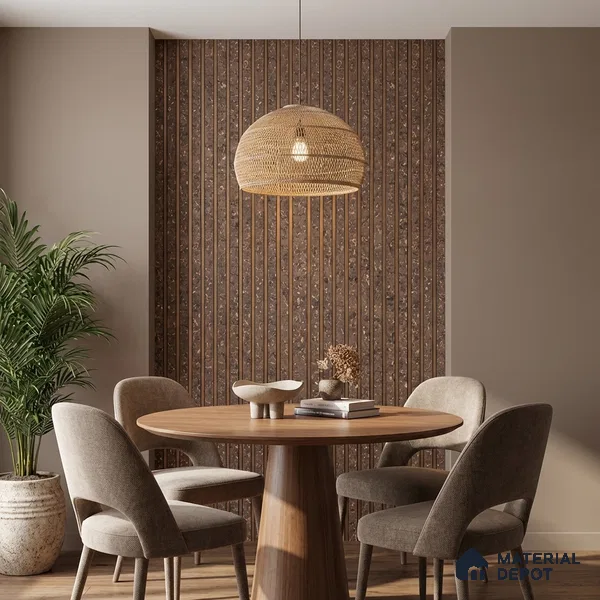 Brown Marble Look PN 03557 9.5 ft x 4.8 inch Charcoal Panel - 11 mm | Suitable for Feature Wall, TV Unit & Living Room | Width is Subjected to 5% Variation