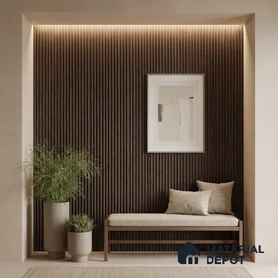 Wooden Look PN 03569 9.5 ft x 4.4 inch Charcoal Panel - 8 mm | Suitable for Feature Wall, TV Unit & Living Room | Width is Subjected to 5% Variation