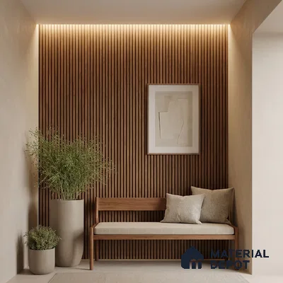Wooden Look PN 03856 9.5 ft x 6 inch Charcoal Panel - 10 mm | Suitable for Feature Wall, TV Unit & Living Room | Width is Subjected to 5% Variation