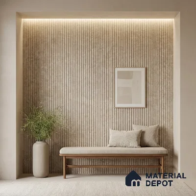 Cream Stone Look PN 03861 9.5 ft x 6 inch Charcoal Panel - 10 mm | Suitable for Feature Wall, TV Unit & Living Room | Width is Subjected to 5% Variation