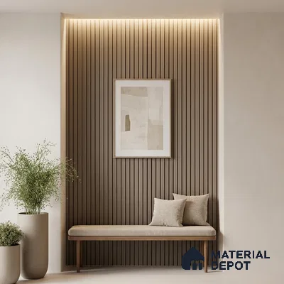 Wooden Look PN 03864 9.5 ft x 6 inch Charcoal Panel - 10 mm | Suitable for Feature Wall, TV Unit & Living Room | Width is Subjected to 5% Variation