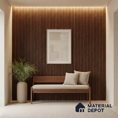 Wooden Look PN 03871 9.5 ft x 6 inch Charcoal Panel - 10 mm | Suitable for Feature Wall, TV Unit & Living Room | Width is Subjected to 5% Variation
