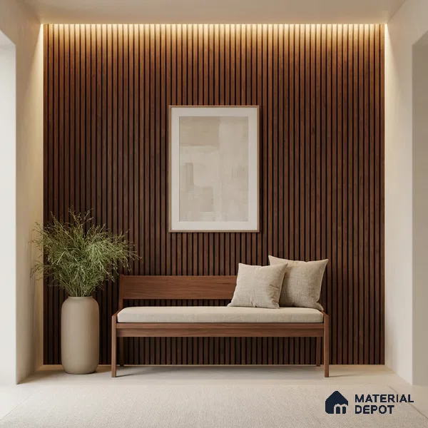 Wooden Look PN 03871 9.5 ft x 6 inch Charcoal Panel - 10 mm | Suitable for Feature Wall, TV Unit & Living Room | Width is Subjected to 5% Variation
