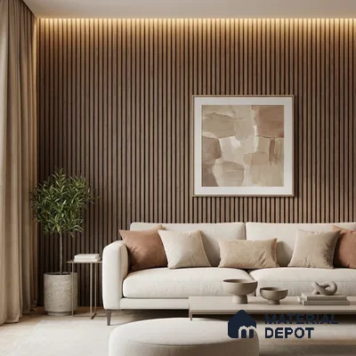 Wooden Look PN 03887 9.5 ft x 6 inch Charcoal Panel - 10 mm | Suitable for Feature Wall, TV Unit & Living Room | Width is Subjected to 5% Variation