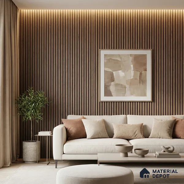 Wooden Look PN 03887 9.5 ft x 6 inch Charcoal Panel - 10 mm | Suitable for Feature Wall, TV Unit & Living Room | Width is Subjected to 5% Variation