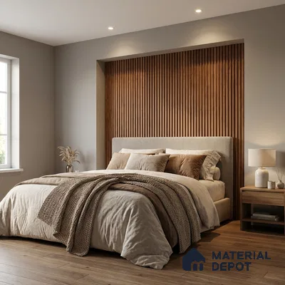 Wooden Look PN 03889 9.5 ft x 6 inch Charcoal Panel - 10 mm | Suitable for Feature Wall, TV Unit & Living Room | Width is Subjected to 5% Variation