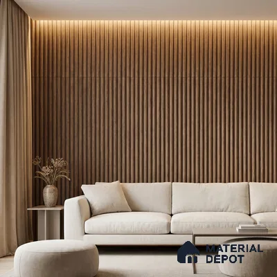 Wooden Look PN 03893 9.5 ft x 6 inch Charcoal Panel - 10 mm | Suitable for Feature Wall, TV Unit & Living Room | Width is Subjected to 5% Variation