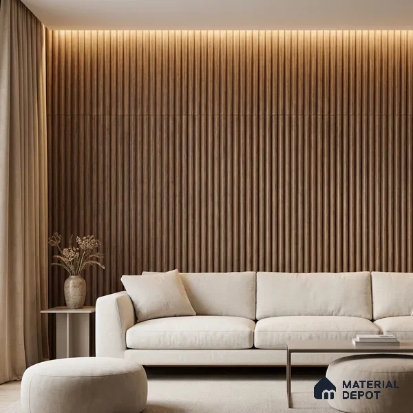 Wooden Look PN 03893 9.5 ft x 6 inch Charcoal Panel - 10 mm | Suitable for Feature Wall, TV Unit & Living Room | Width is Subjected to 5% Variation