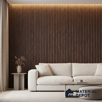 Wooden Look PN 03894 9.5 ft x 6 inch Charcoal Panel - 10 mm | Suitable for Feature Wall, TV Unit & Living Room | Width is Subjected to 5% Variation