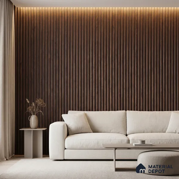 Wooden Look PN 03894 9.5 ft x 6 inch Charcoal Panel - 10 mm | Suitable for Feature Wall, TV Unit & Living Room | Width is Subjected to 5% Variation
