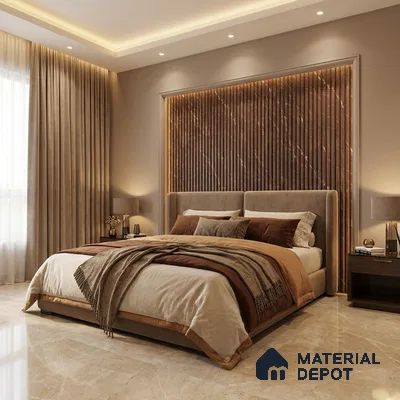 Brown Marble Look PN 03901 9.5 ft x 6 inch Charcoal Panel - 10 mm | Suitable for Feature Wall, TV Unit & Living Room | Width is Subjected to 5% Variation