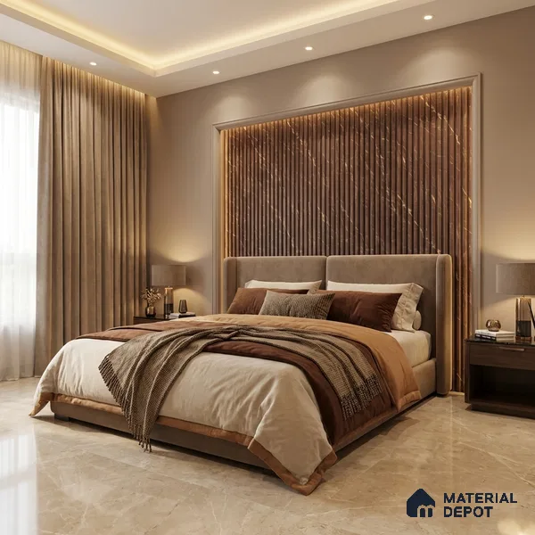 Brown Marble Look PN 03901 9.5 ft x 6 inch Charcoal Panel - 10 mm | Suitable for Feature Wall, TV Unit & Living Room | Width is Subjected to 5% Variation