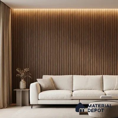 Wooden Look PN 03910 9.5 ft x 6 inch Charcoal Panel - 10 mm | Suitable for Feature Wall, TV Unit & Living Room | Width is Subjected to 5% Variation