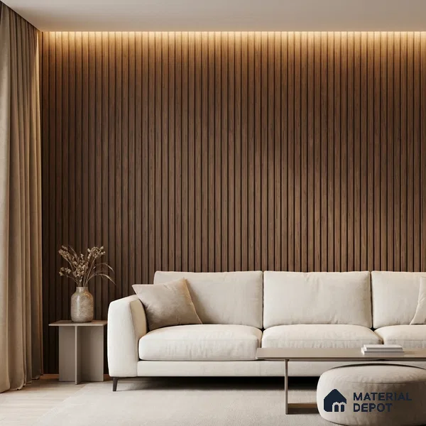 Wooden Look PN 03910 9.5 ft x 6 inch Charcoal Panel - 10 mm | Suitable for Feature Wall, TV Unit & Living Room | Width is Subjected to 5% Variation