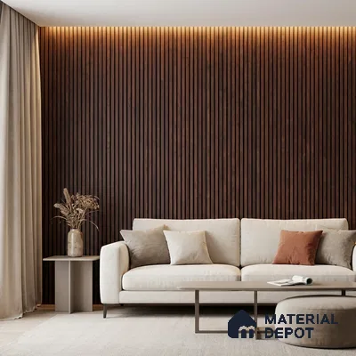 Wooden Look PN 03911 9.5 ft x 6 inch Charcoal Panel - 10 mm | Suitable for Feature Wall, TV Unit & Living Room | Width is Subjected to 5% Variation